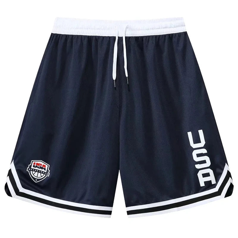 USA Print Men's Basketball Training Shorts with Pockets