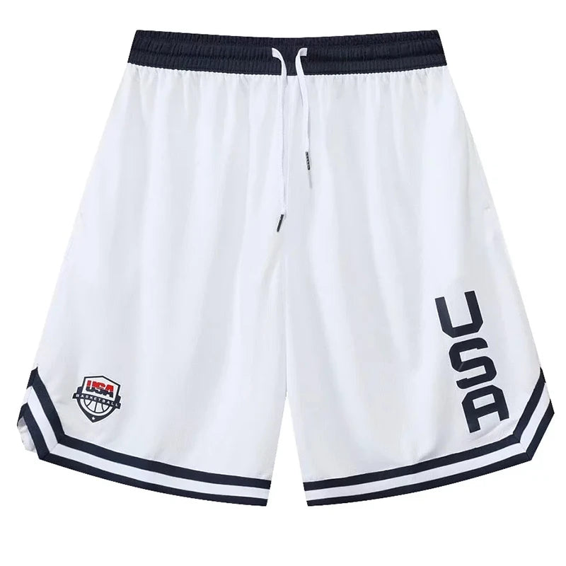 USA Print Men's Basketball Training Shorts with Pockets