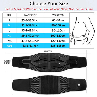 Waist Support Belt – Adjustable Lumbar Brace for Back Pain Relief & Support