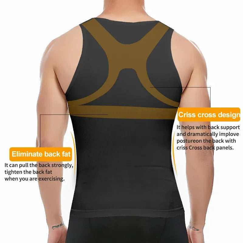 Miss Moly Men's Slimming Body Shaper – Compression Shirt for Chest & Back Support