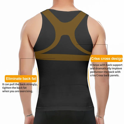 Miss Moly Men's Slimming Body Shaper – Compression Shirt for Chest & Back Support