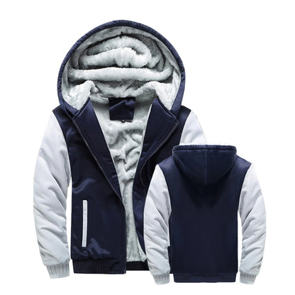 Winter Hooded Jacket – Warm, Thick Fleece Coat with Zipper, Casual Sportswear Hoody