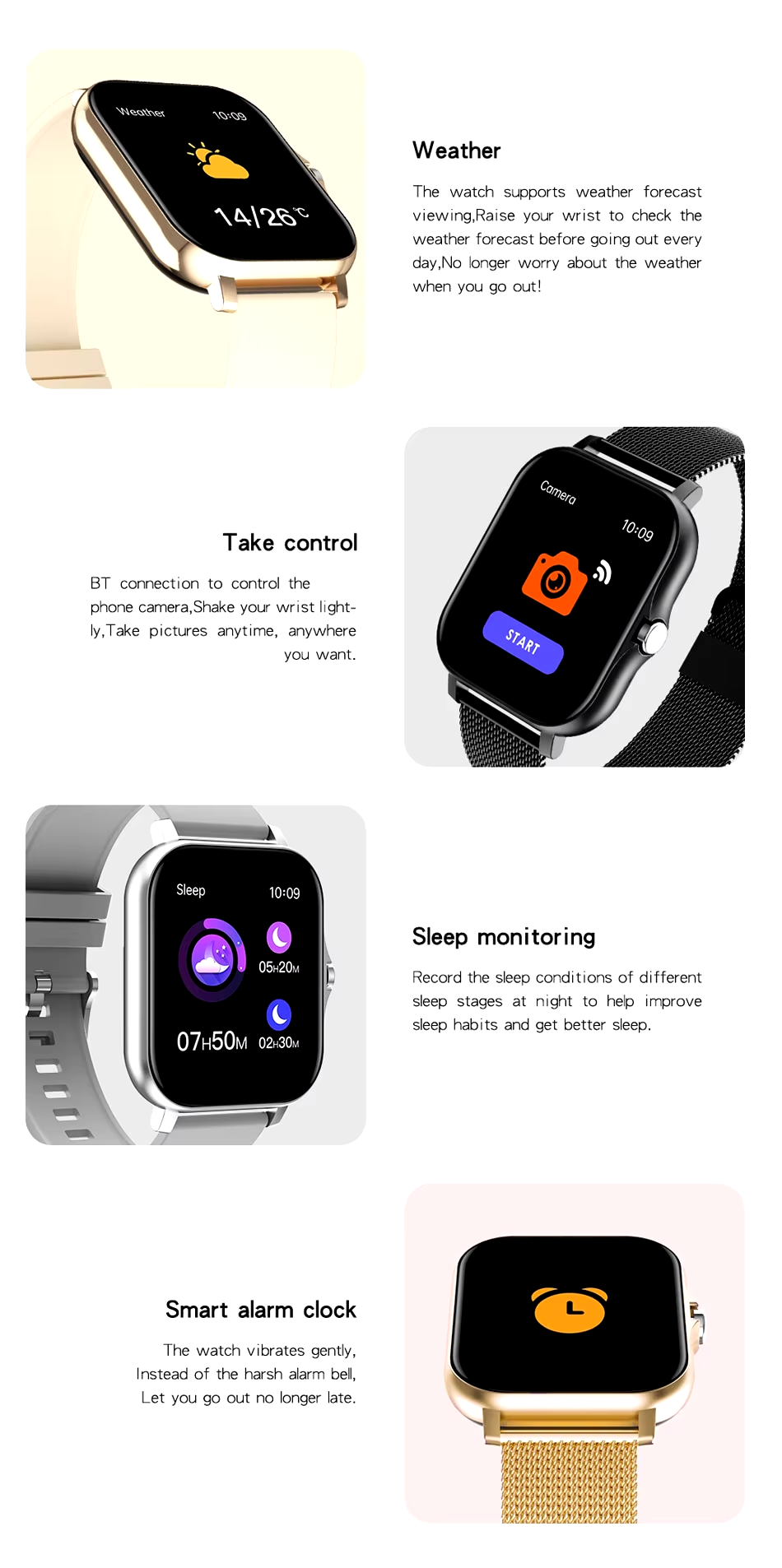 Smart Watch with Bluetooth Call & Health Monitoring – 1.44" Color Screen