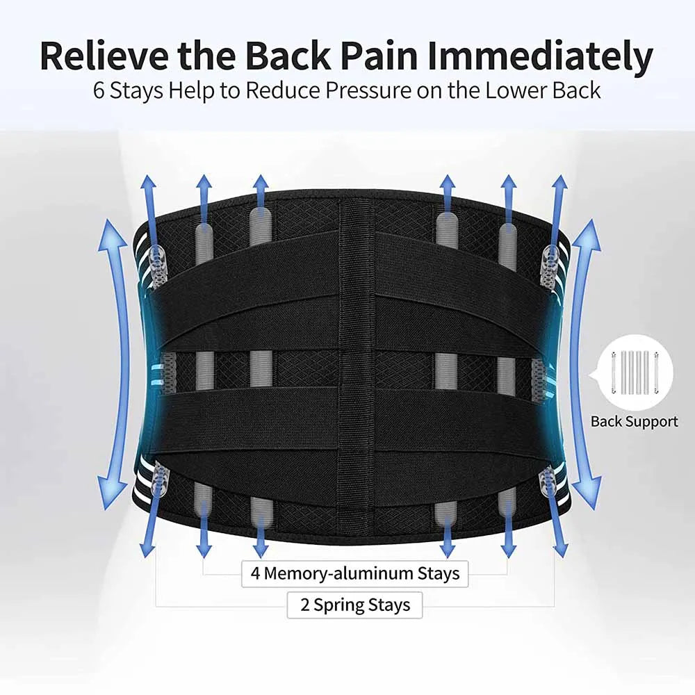 Waist Support Belt – Adjustable Lumbar Brace for Back Pain Relief & Support