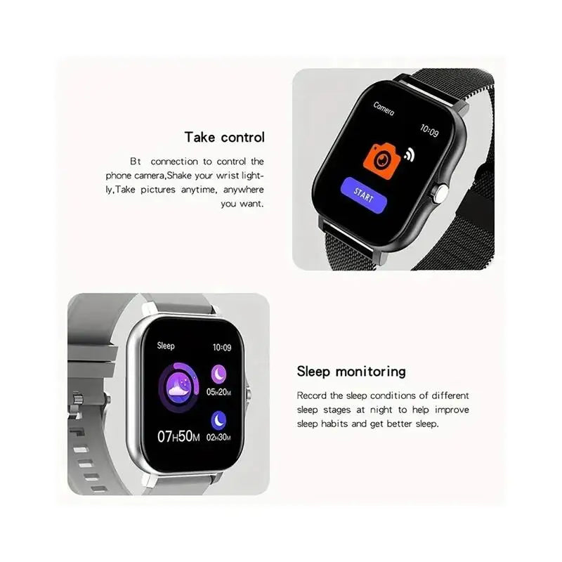 Smart Watch with Bluetooth Call & Health Monitoring – 1.44" Color Screen