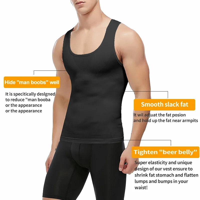 Miss Moly Men's Slimming Body Shaper – Compression Shirt for Chest & Back Support