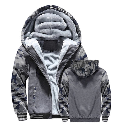 Winter Hooded Jacket – Warm, Thick Fleece Coat with Zipper, Casual Sportswear Hoody