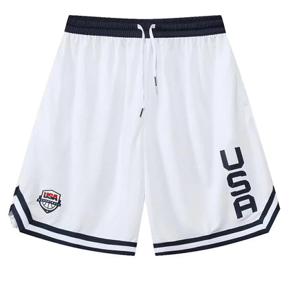 USA Print Men's Basketball Training Shorts with Pockets