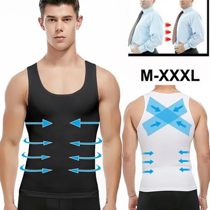 Miss Moly Men's Slimming Body Shaper – Compression Shirt for Chest & Back Support