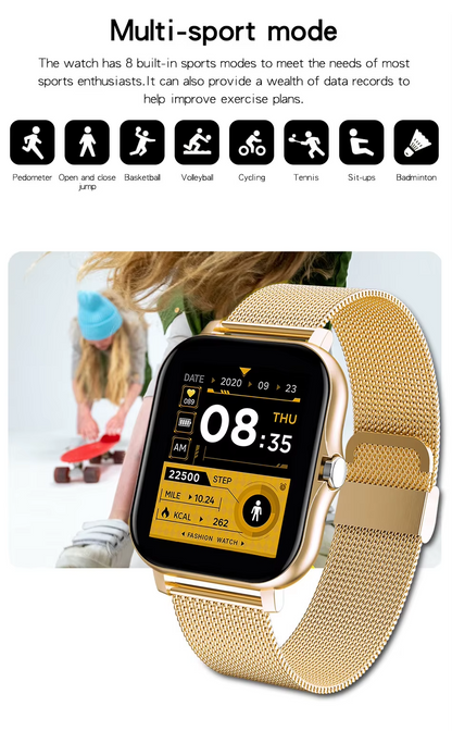 Smart Watch with Bluetooth Call & Health Monitoring – 1.44" Color Screen