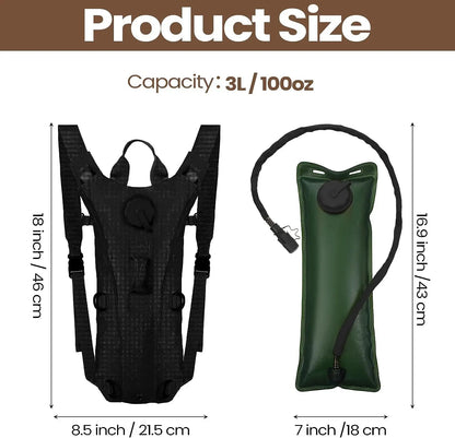 Waterproof Hydration Backpack – 3L Bladder for Hiking, Cycling & Climbing