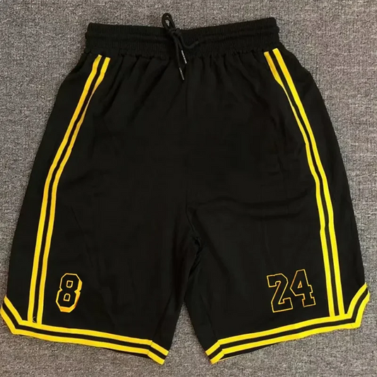 New Summer Shorts – Black & Yellow Patchwork Basketball