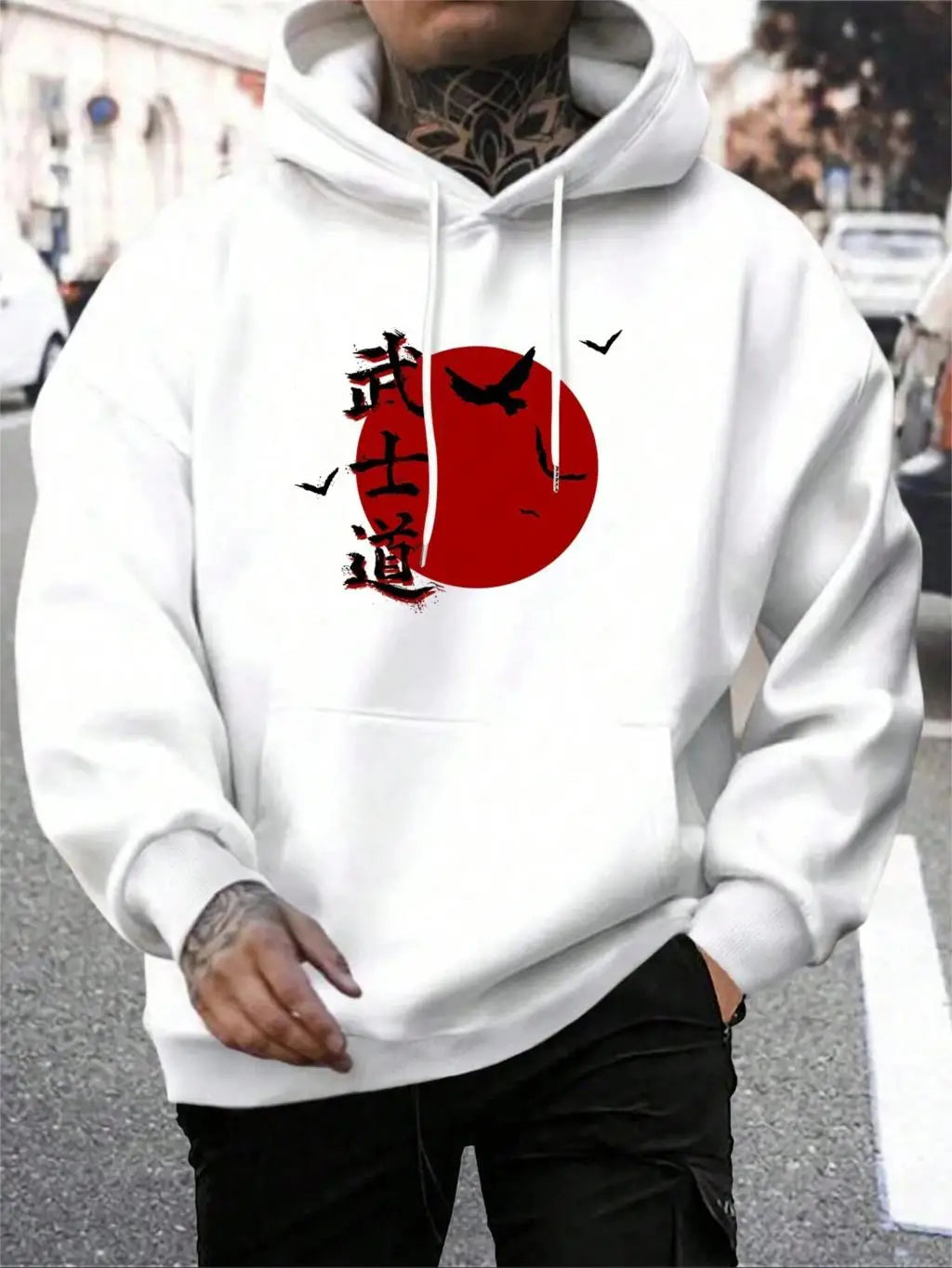 Japanese Cartoon Print Hoodie – Loose Fleece Sweatshirt for Autumn