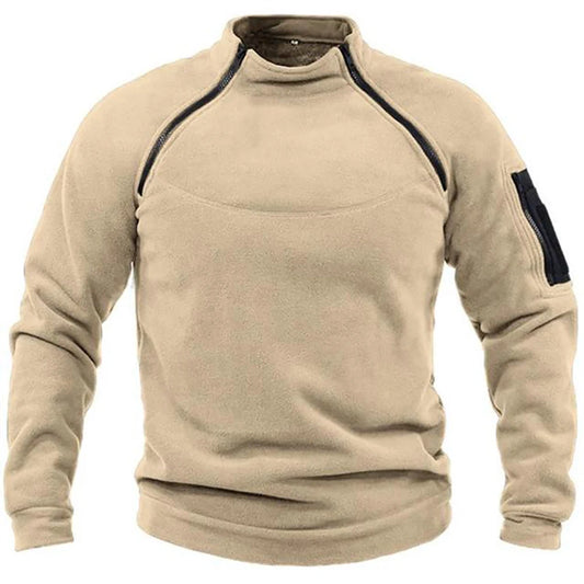 Warm Hoodie – Autumn & Winter, Solid Color Stand-Up Collar, Outdoor Tactical Gym Top